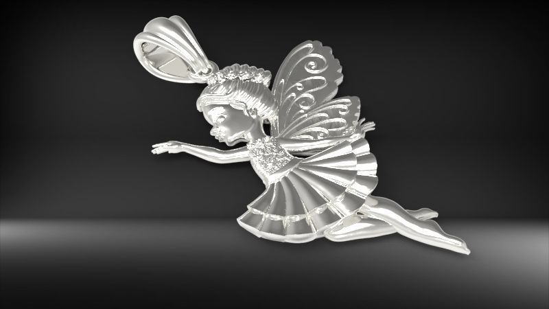 Fairy Pendant Necklace Charm Jewelry 3D print model_9