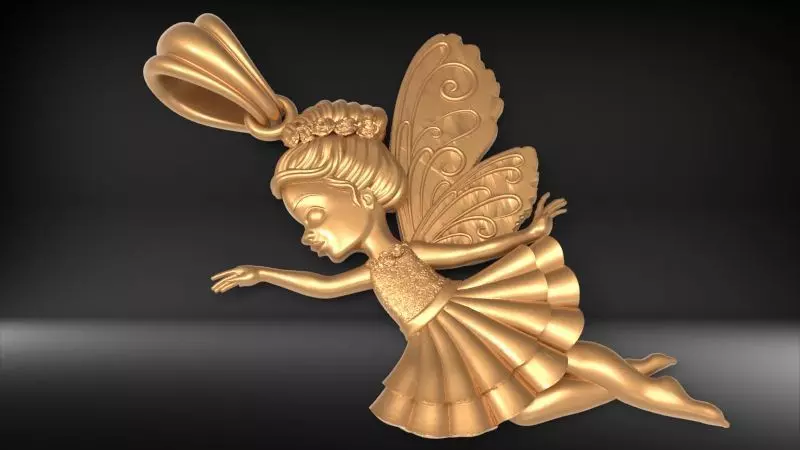 Fairy Pendant Necklace Charm Jewelry 3D print model_0