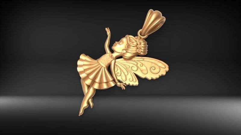 Fairy Pendant Necklace Charm Jewelry 3D print model_17