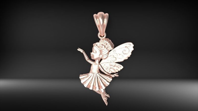 Fairy Pendant Necklace Charm Jewelry 3D print model_4