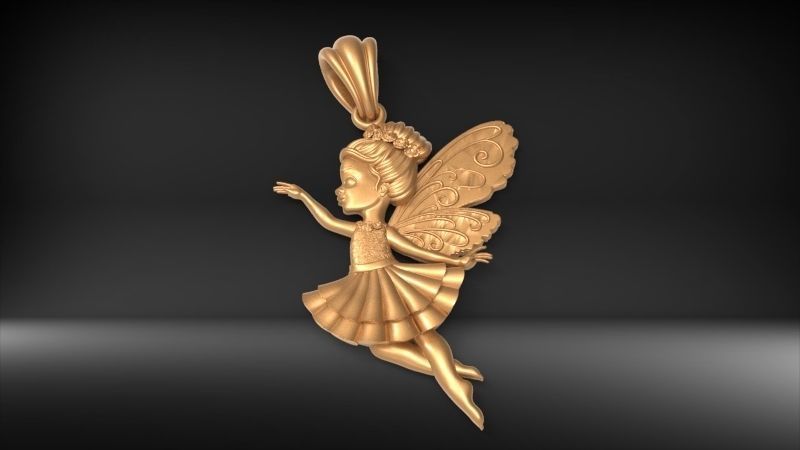 Fairy Pendant Necklace Charm Jewelry 3D print model_2
