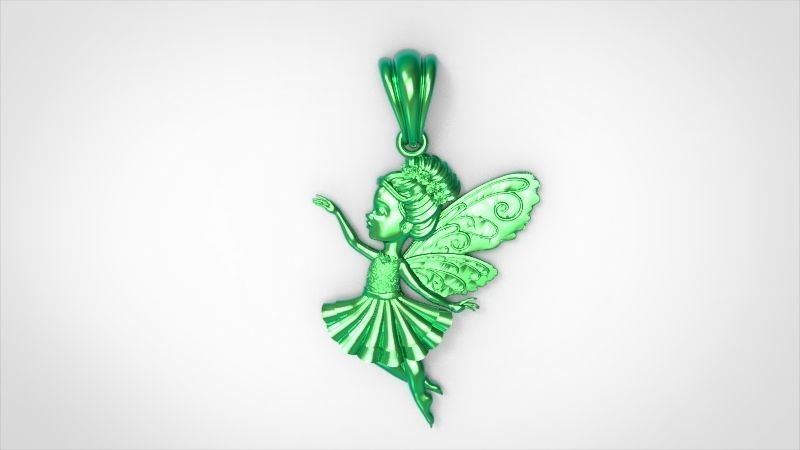 Fairy Pendant Necklace Charm Jewelry 3D print model_6