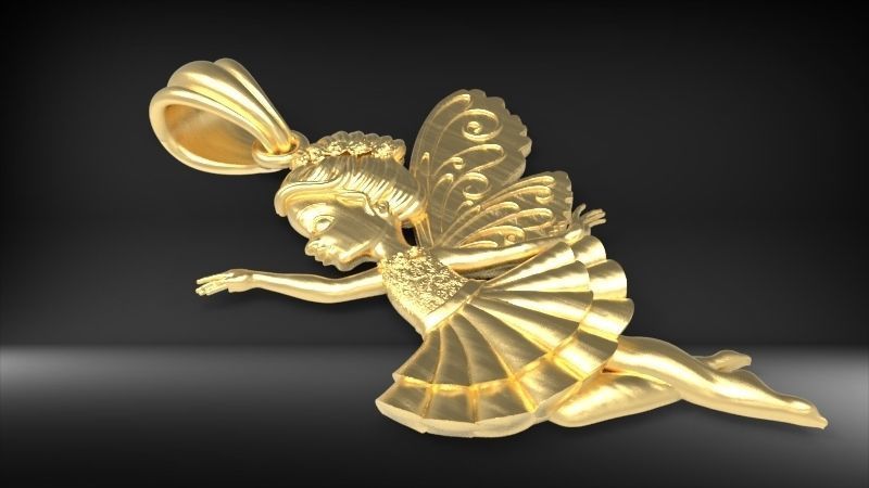 Fairy Pendant Necklace Charm Jewelry 3D print model_22
