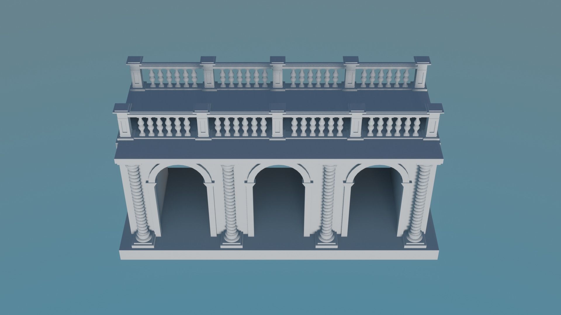 Arched doorway Arcade render 3D print model_10
