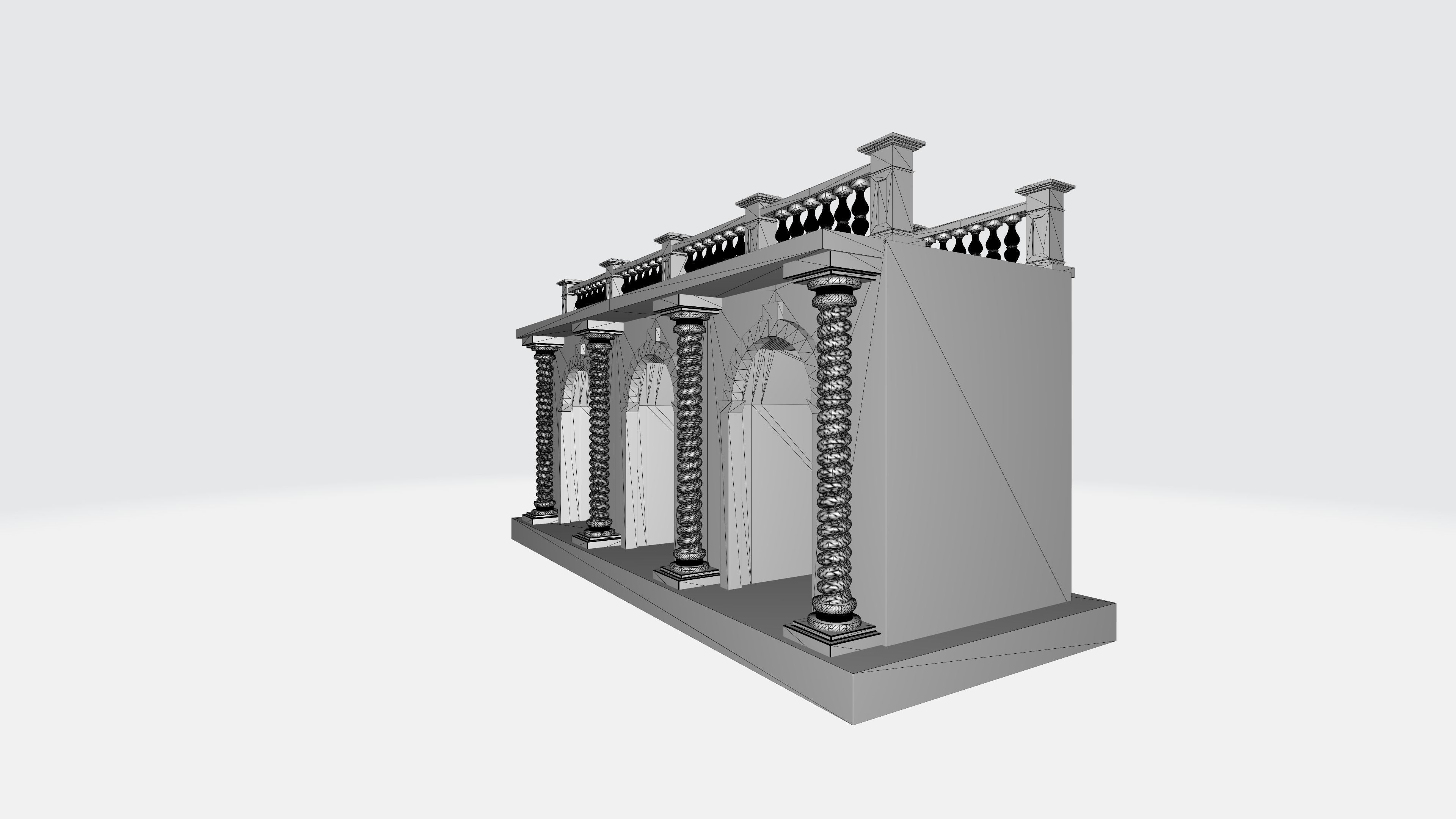 Arched doorway Arcade render 3D print model_5