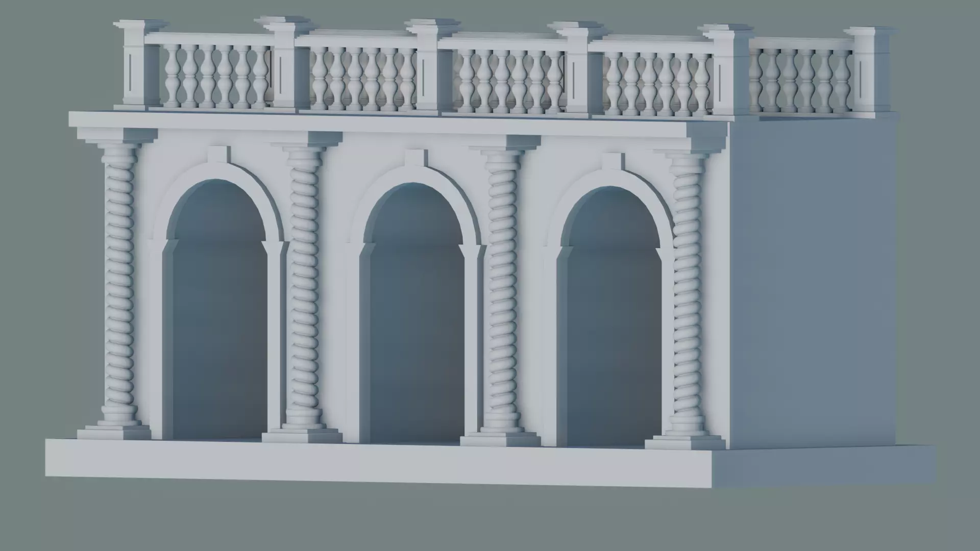 Arched doorway Arcade render 3D print model_0