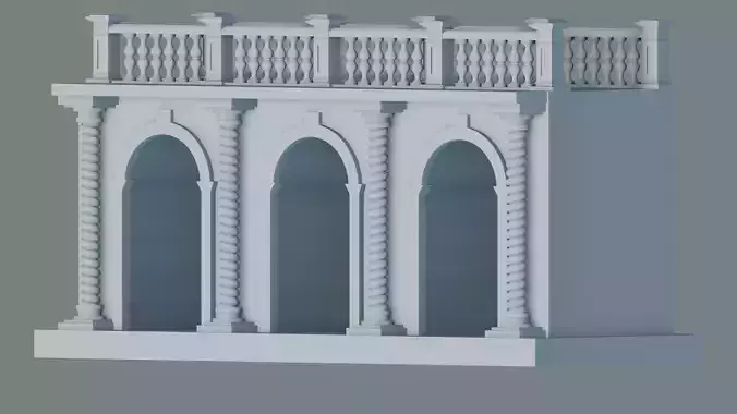 Arched doorway Arcade render 3D print model