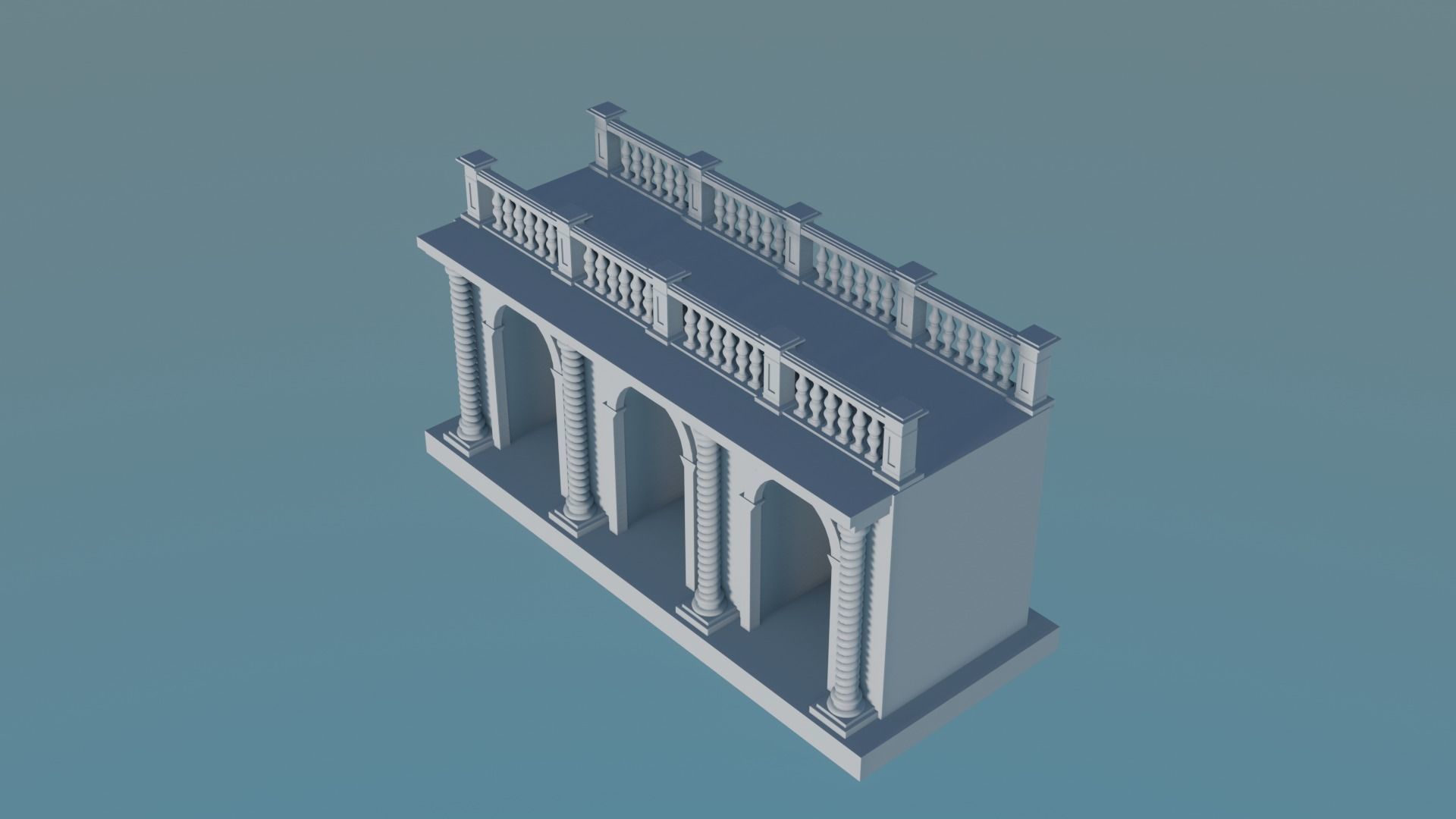 Arched doorway Arcade render 3D print model_11