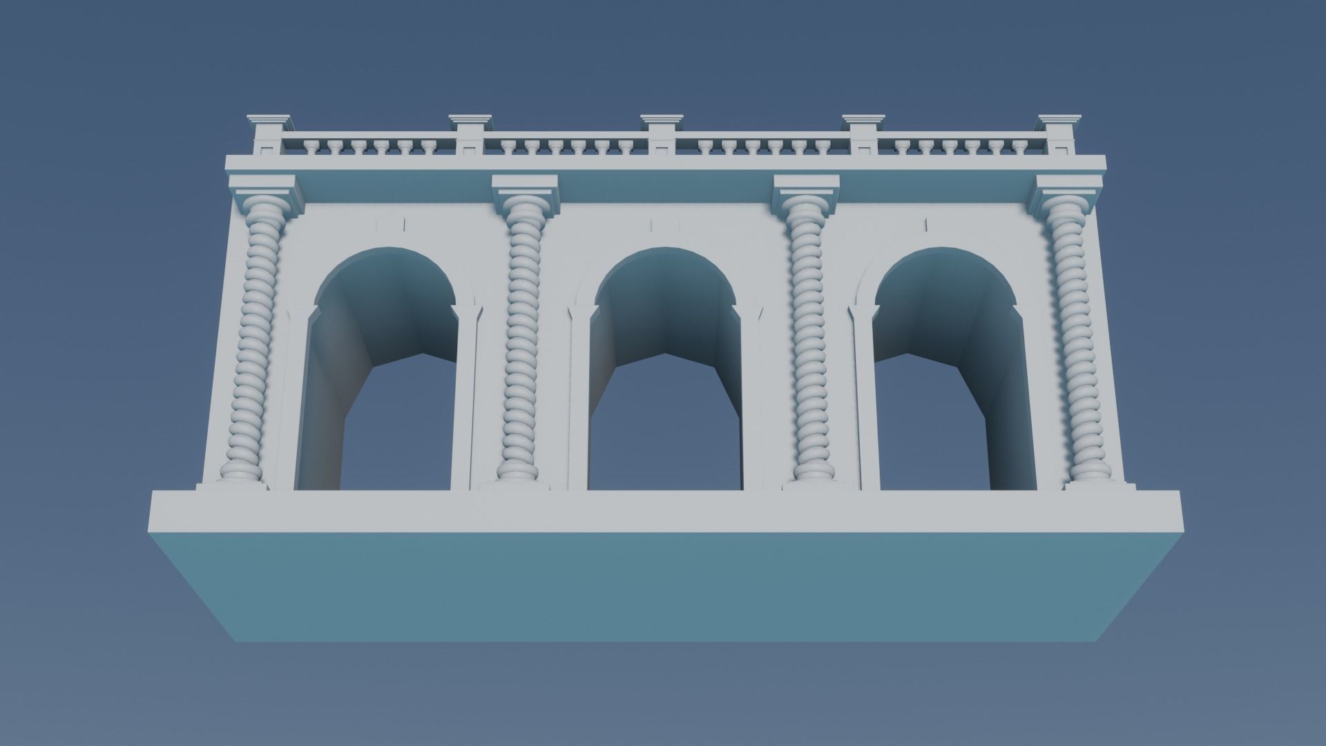 Arched doorway Arcade render 3D print model_13