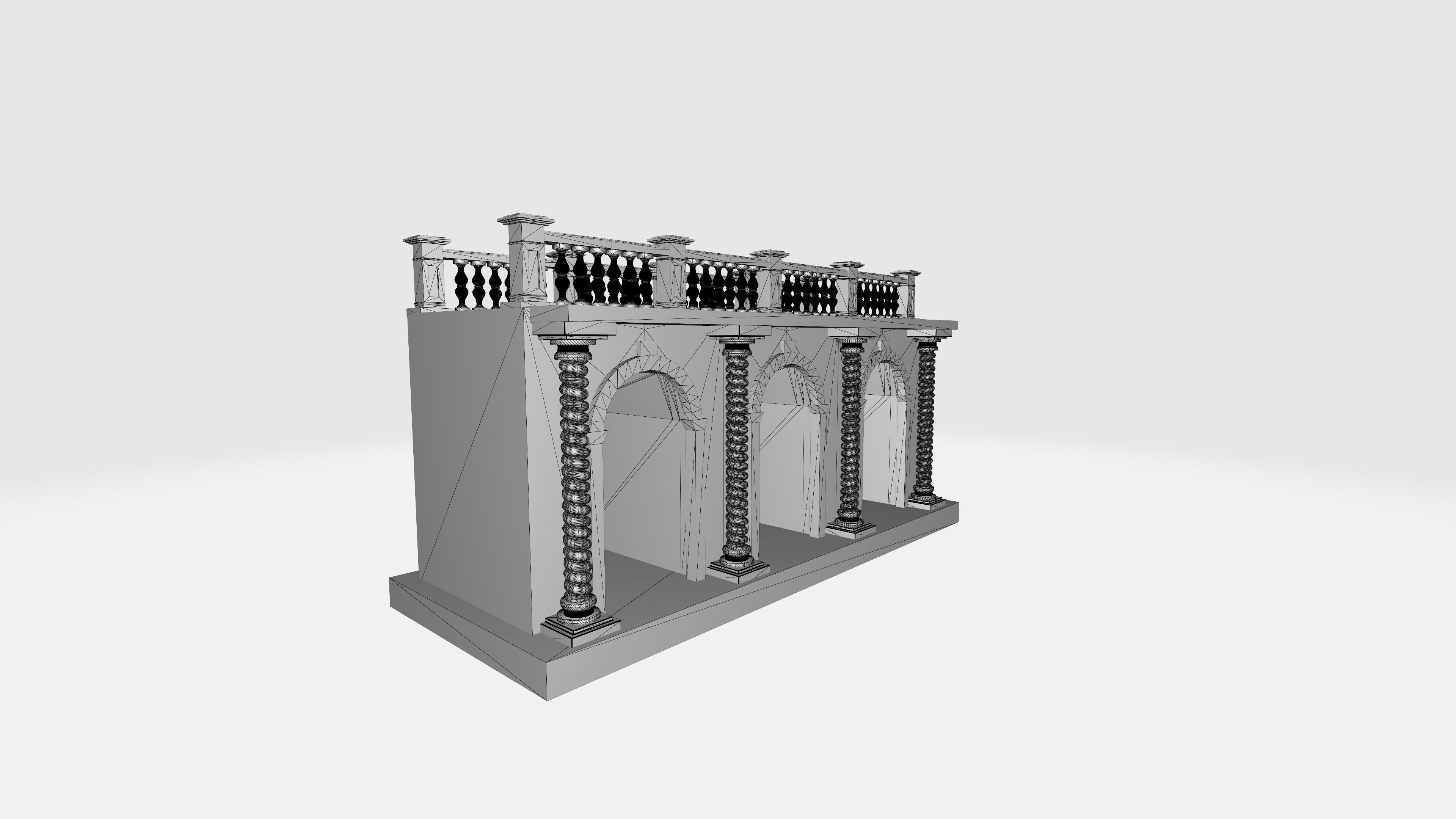Arched doorway Arcade render 3D print model_4