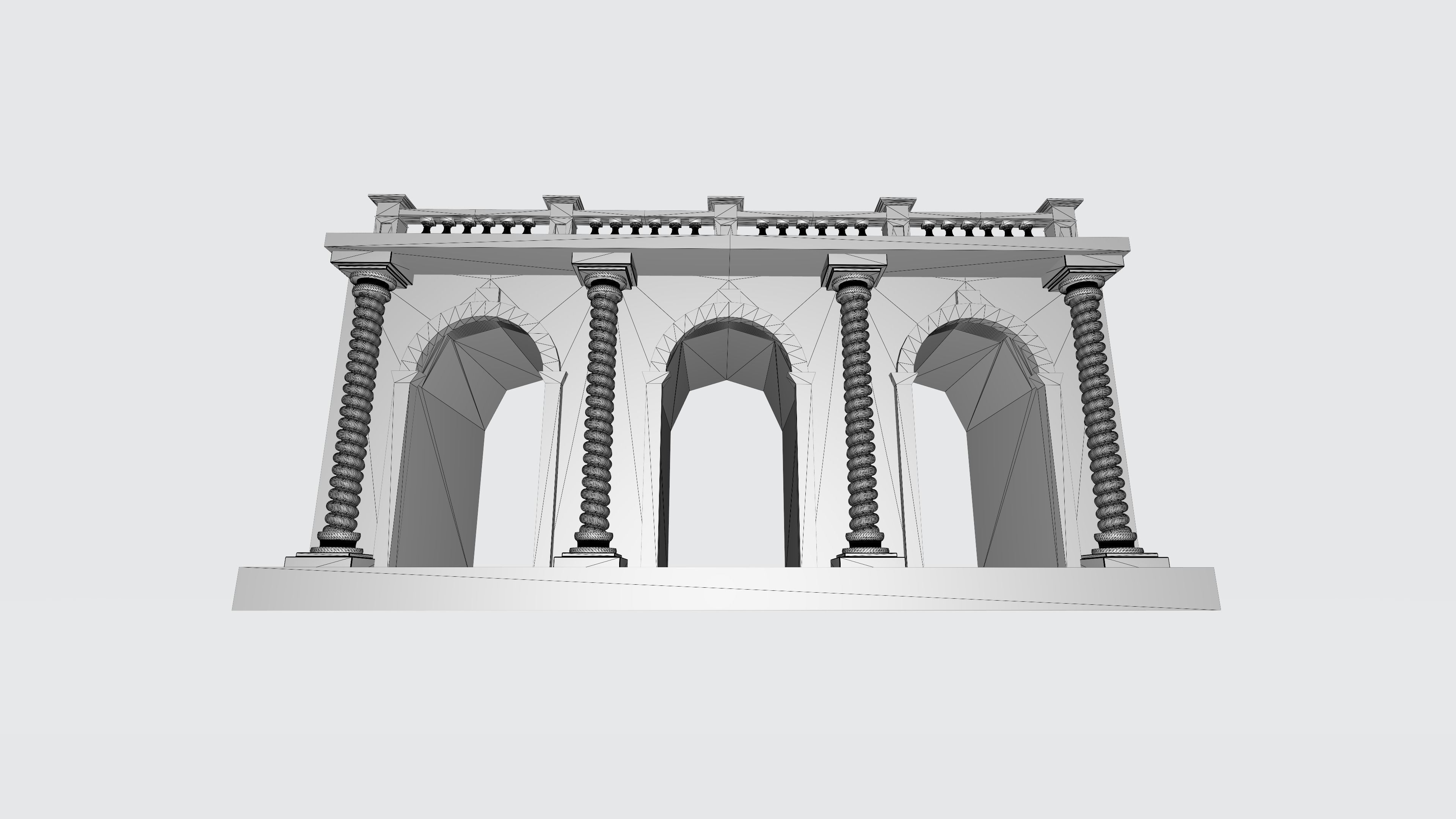 Arched doorway Arcade render 3D print model_9