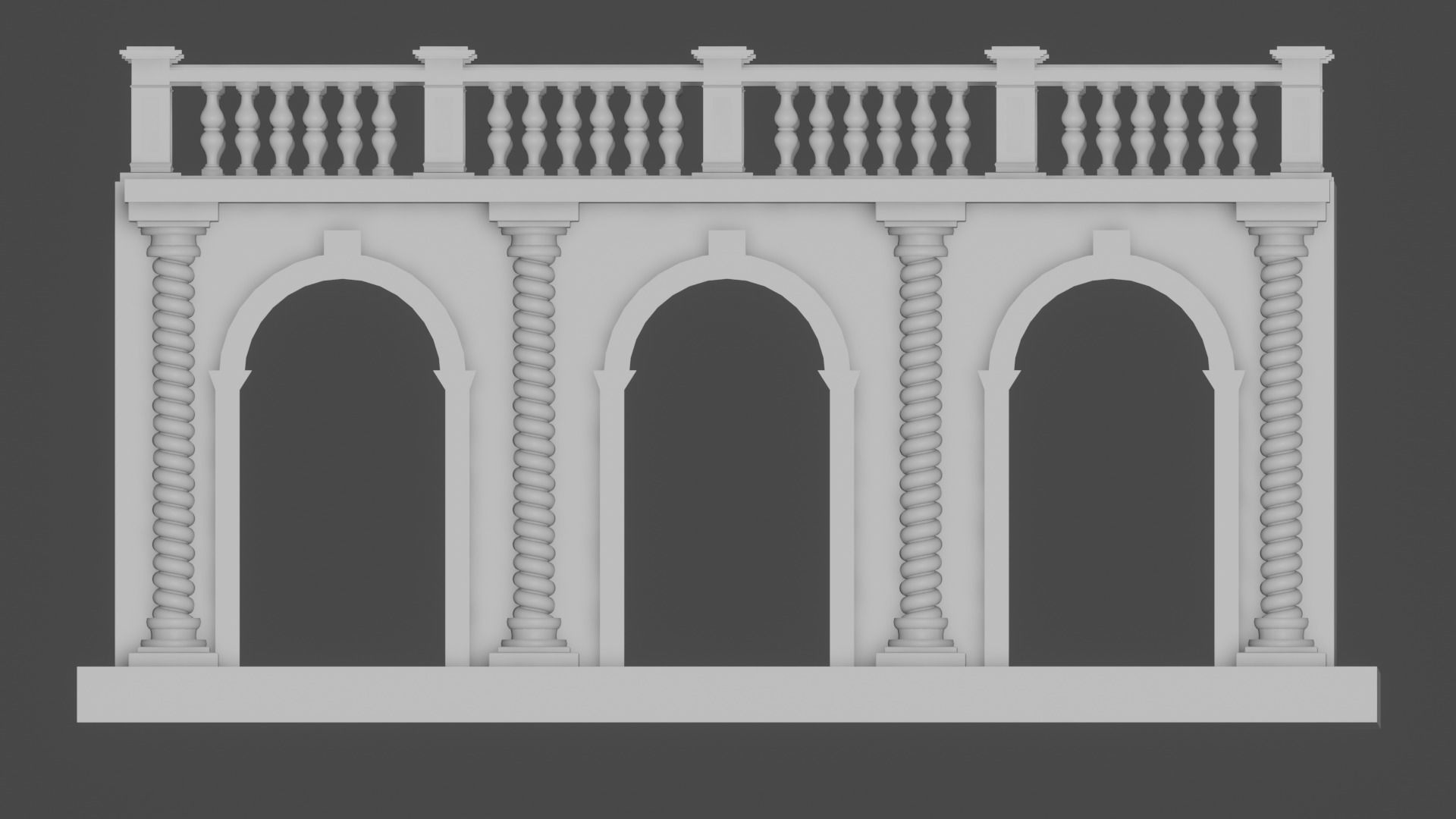 Arched doorway Arcade render 3D print model_1