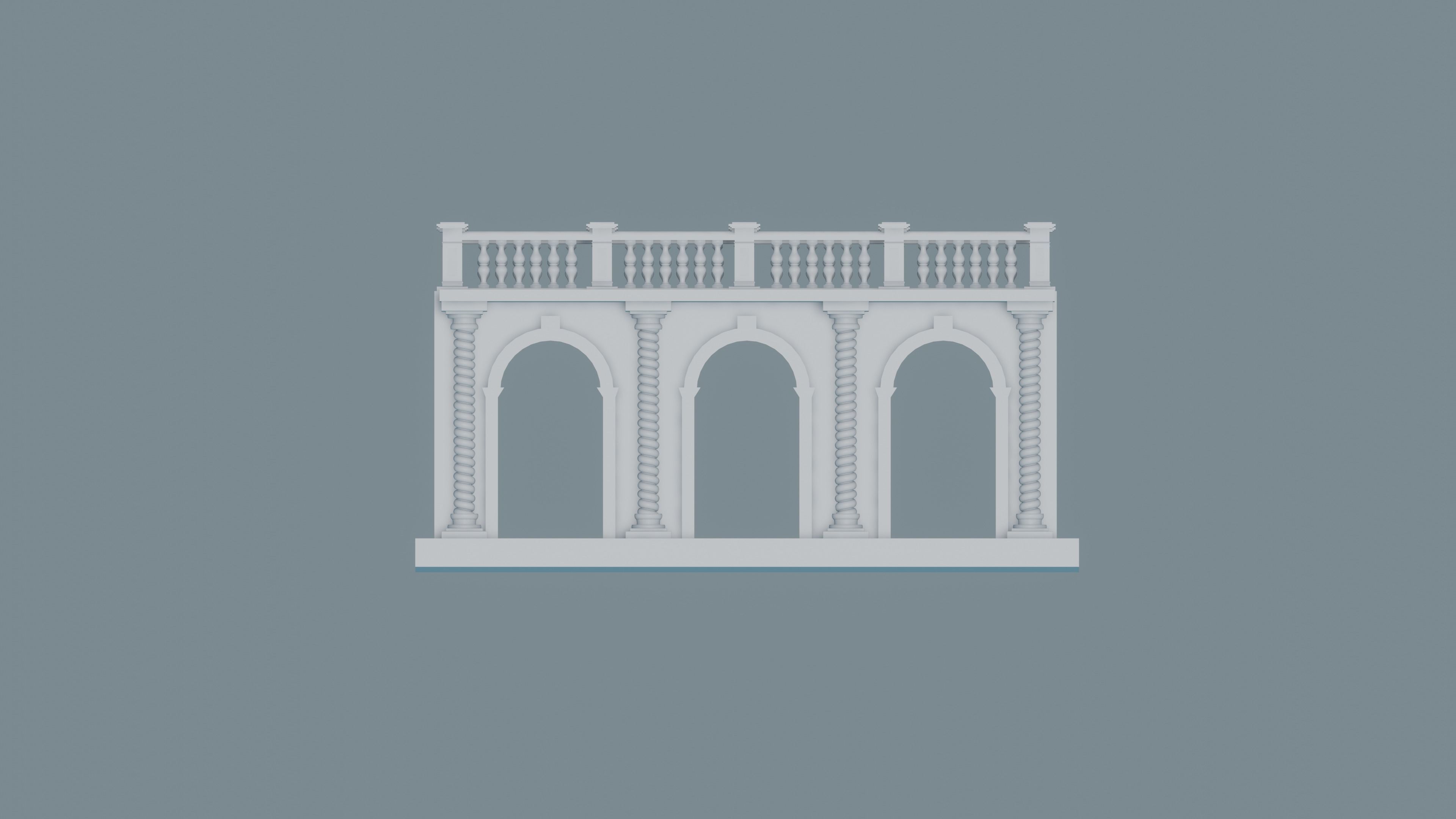 Arched doorway Arcade render 3D print model_14
