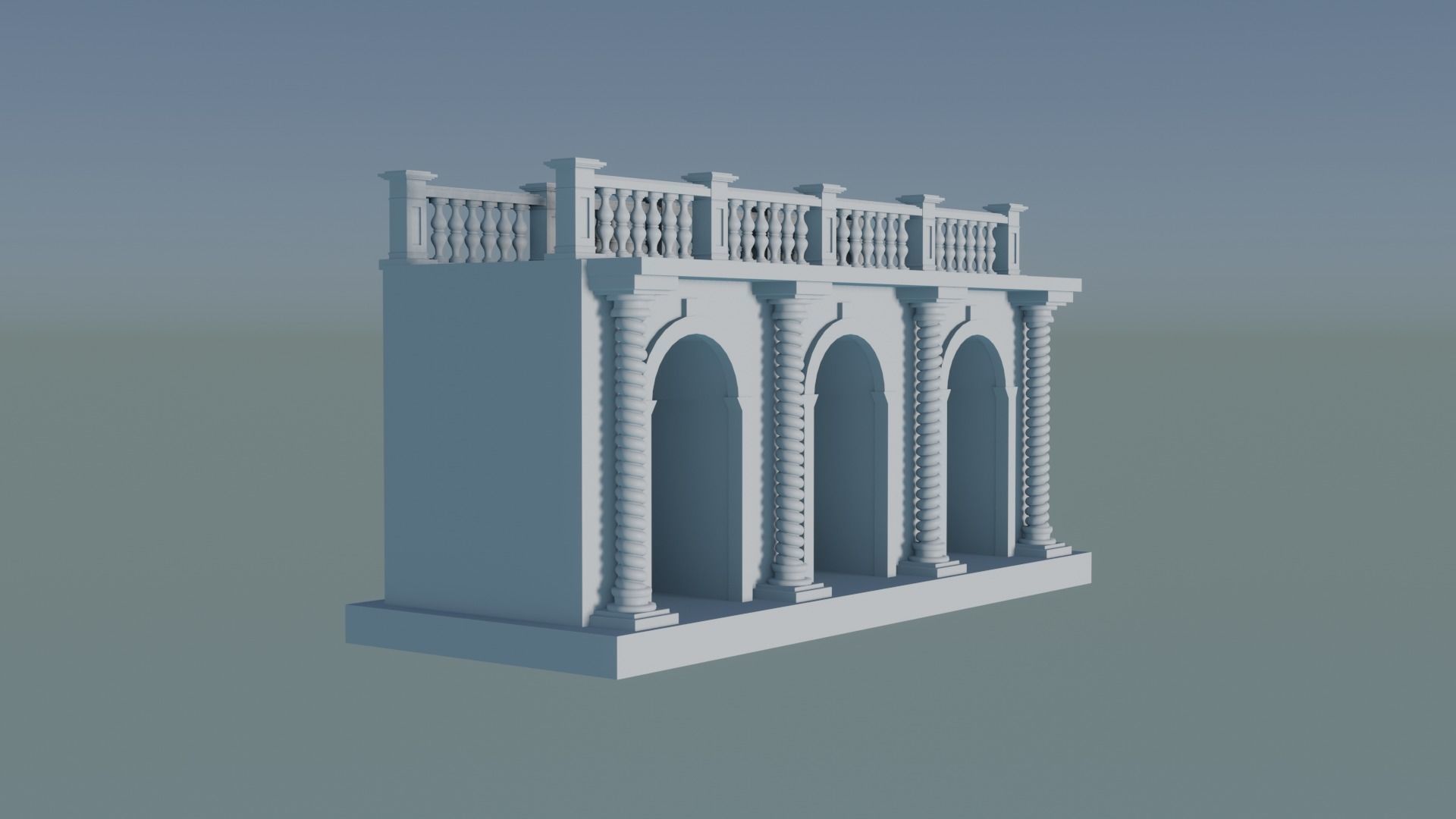 Arched doorway Arcade render 3D print model_2