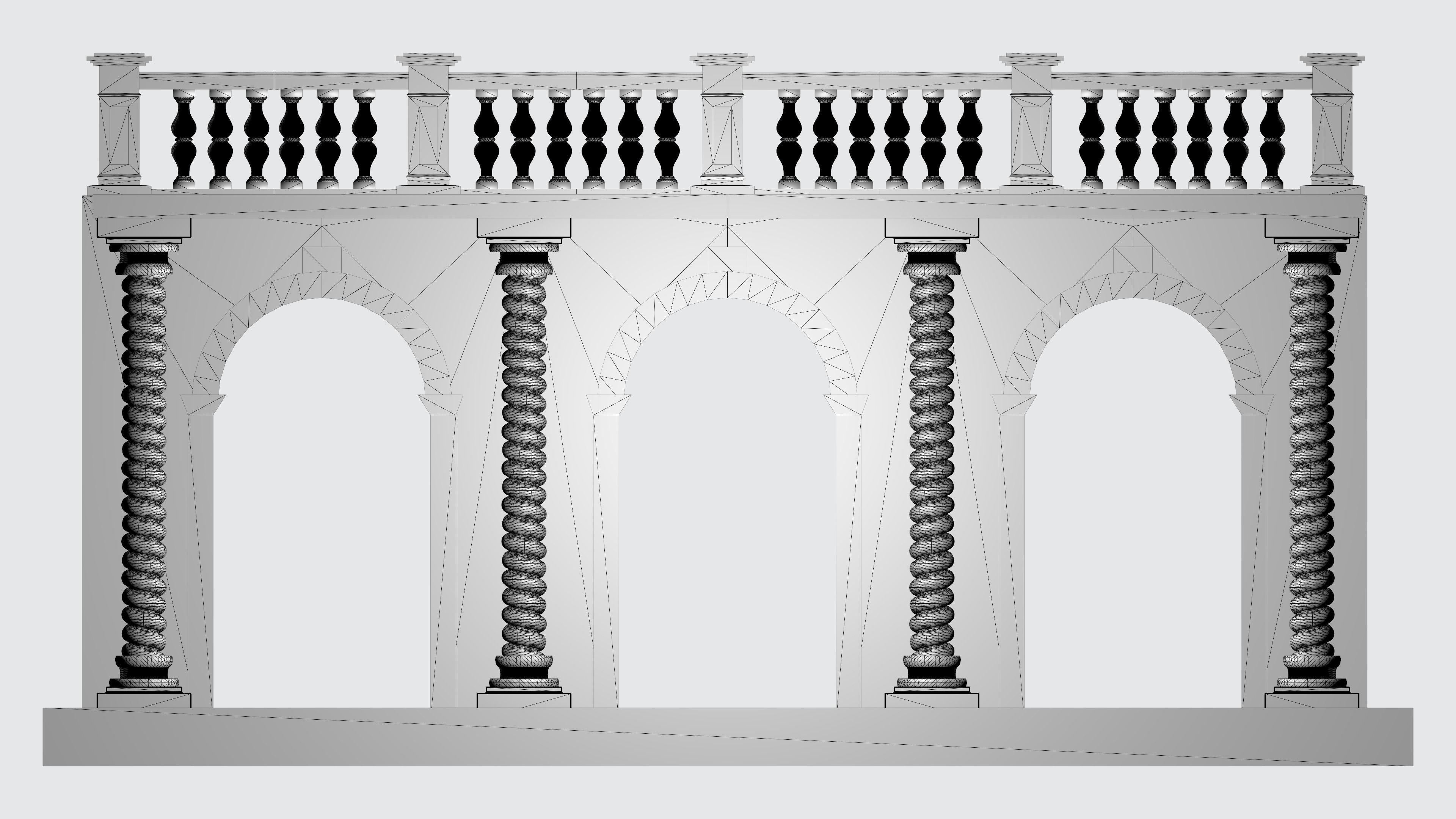 Arched doorway Arcade render 3D print model_3