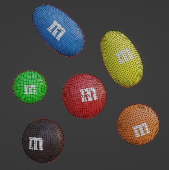 MM Chocolate Candy 3D Models and animation  3D model_11