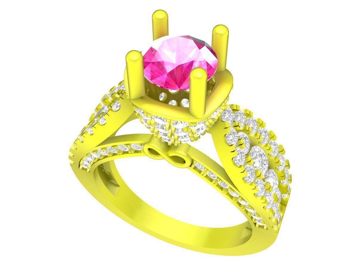 A7171 Fashion Korean Style Diamond Women Ring 3D print model_2
