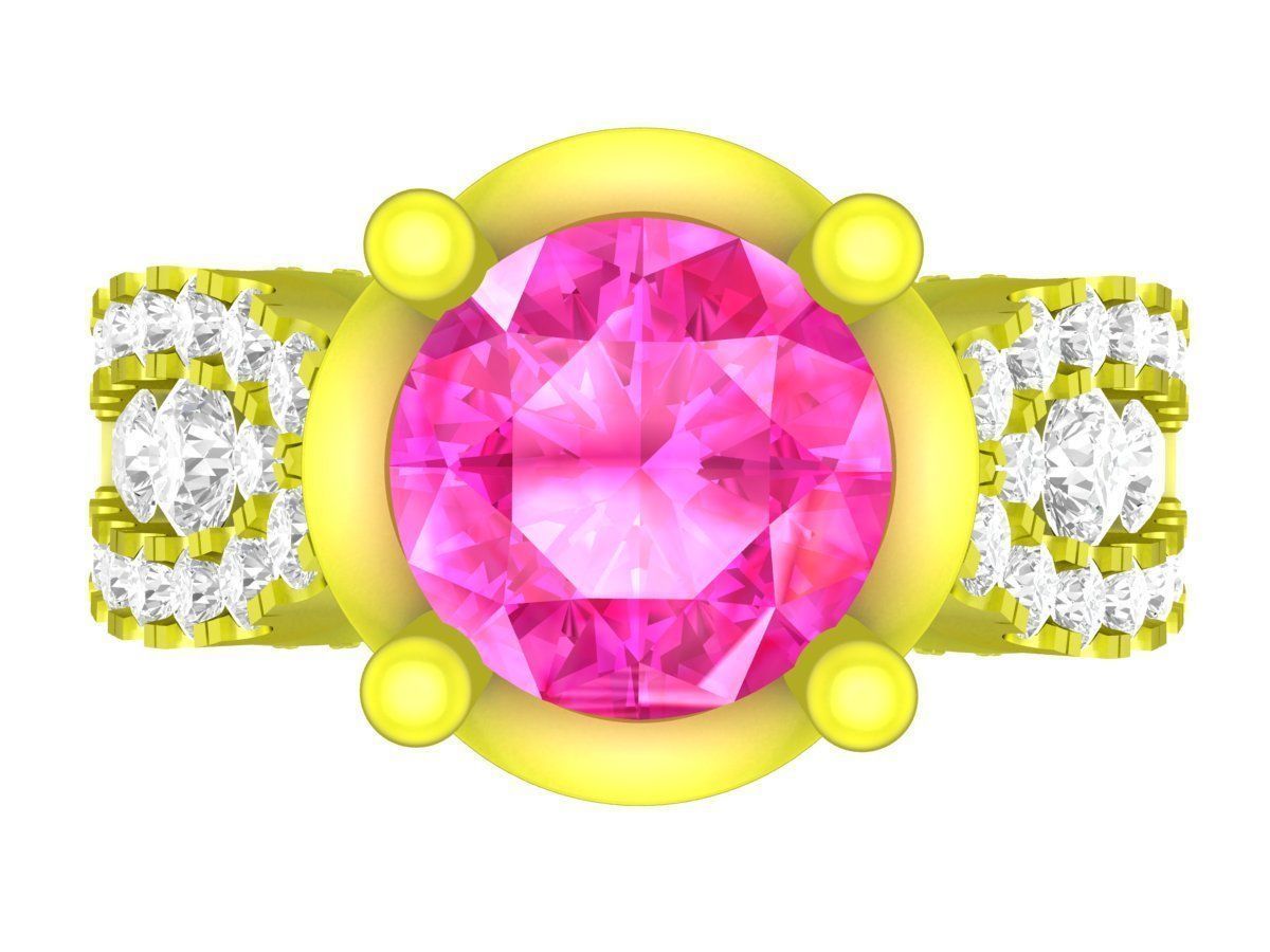 A7171 Fashion Korean Style Diamond Women Ring 3D print model_1