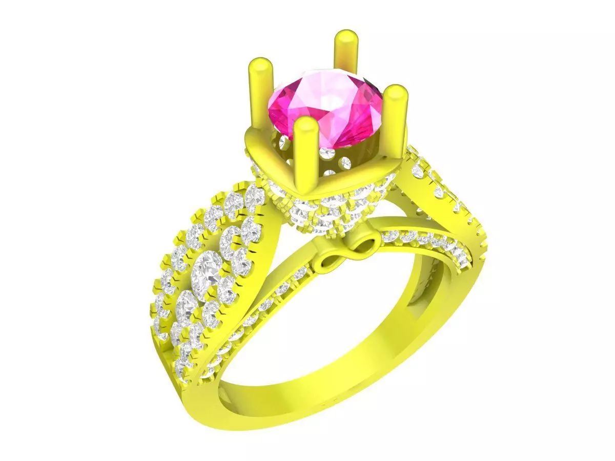 A7171 Fashion Korean Style Diamond Women Ring 3D print model_0