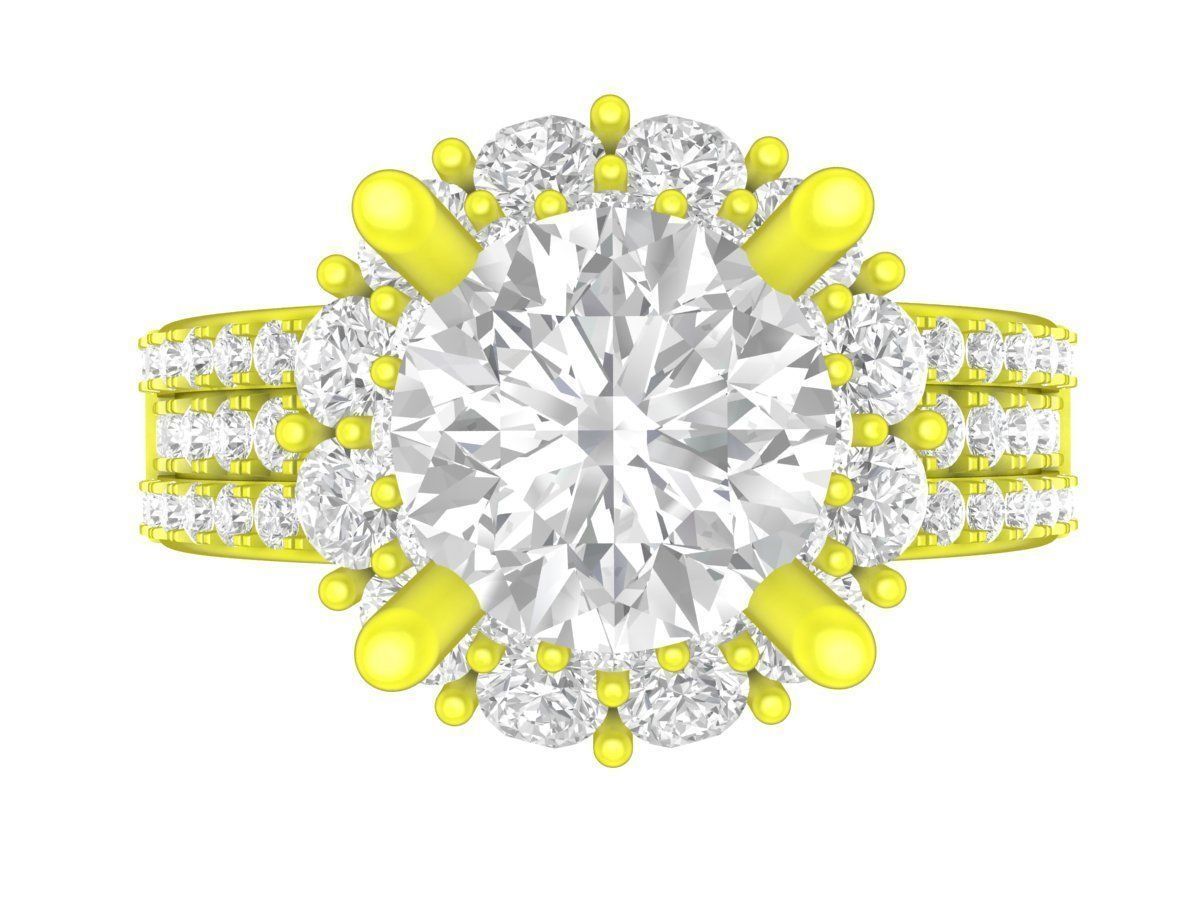 A7193 Hongkong Style Luxury Diamond Women Fashion Ring 3D print model_2