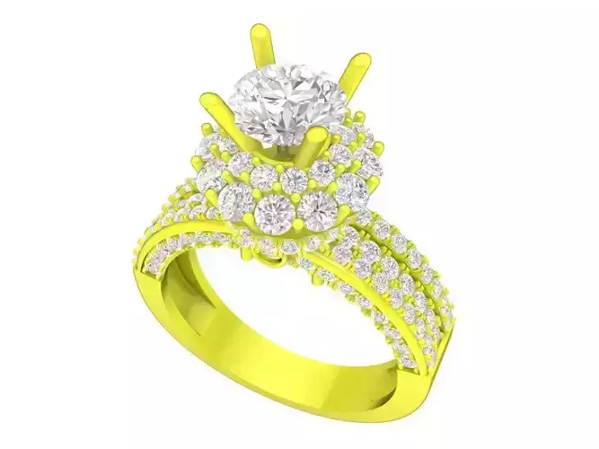 A7193 Hongkong Style Luxury Diamond Women Fashion Ring