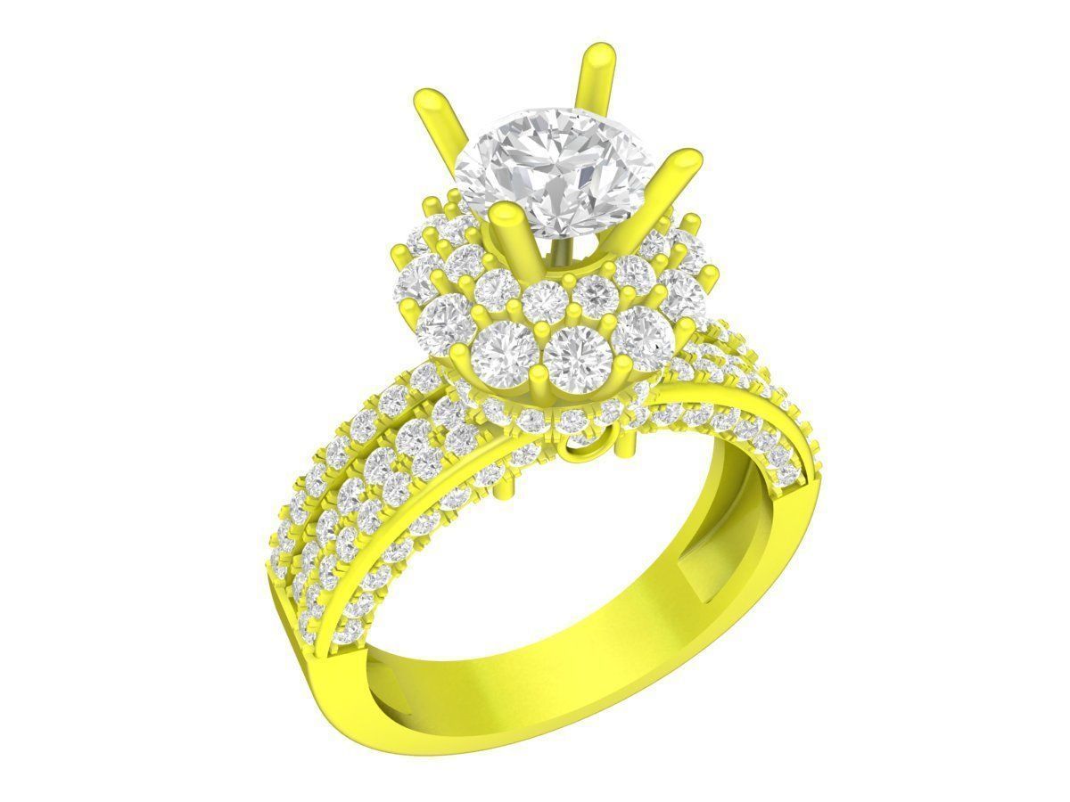A7193 Hongkong Style Luxury Diamond Women Fashion Ring 3D print model_1