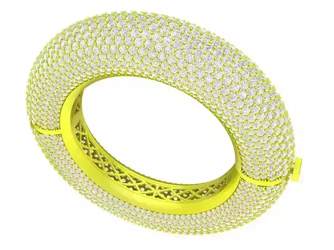 A7202 Eternity Diamond Women Bangle Bracelet 3D Print