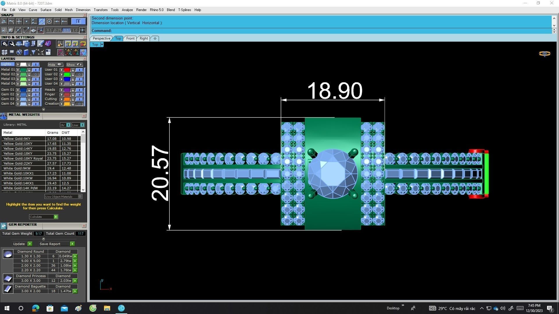 A7207 Korean Style Diamond Women Bangle Bracelets 3D print model_5