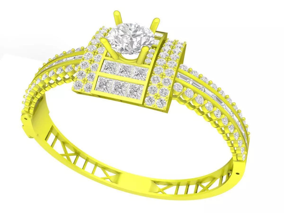 A7207 Korean Style Diamond Women Bangle Bracelets 3D print model_0
