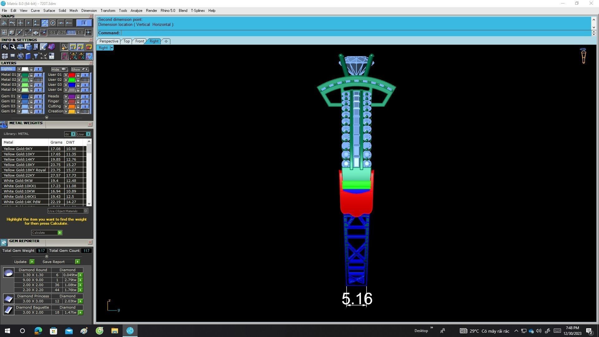 A7207 Korean Style Diamond Women Bangle Bracelets 3D print model_7