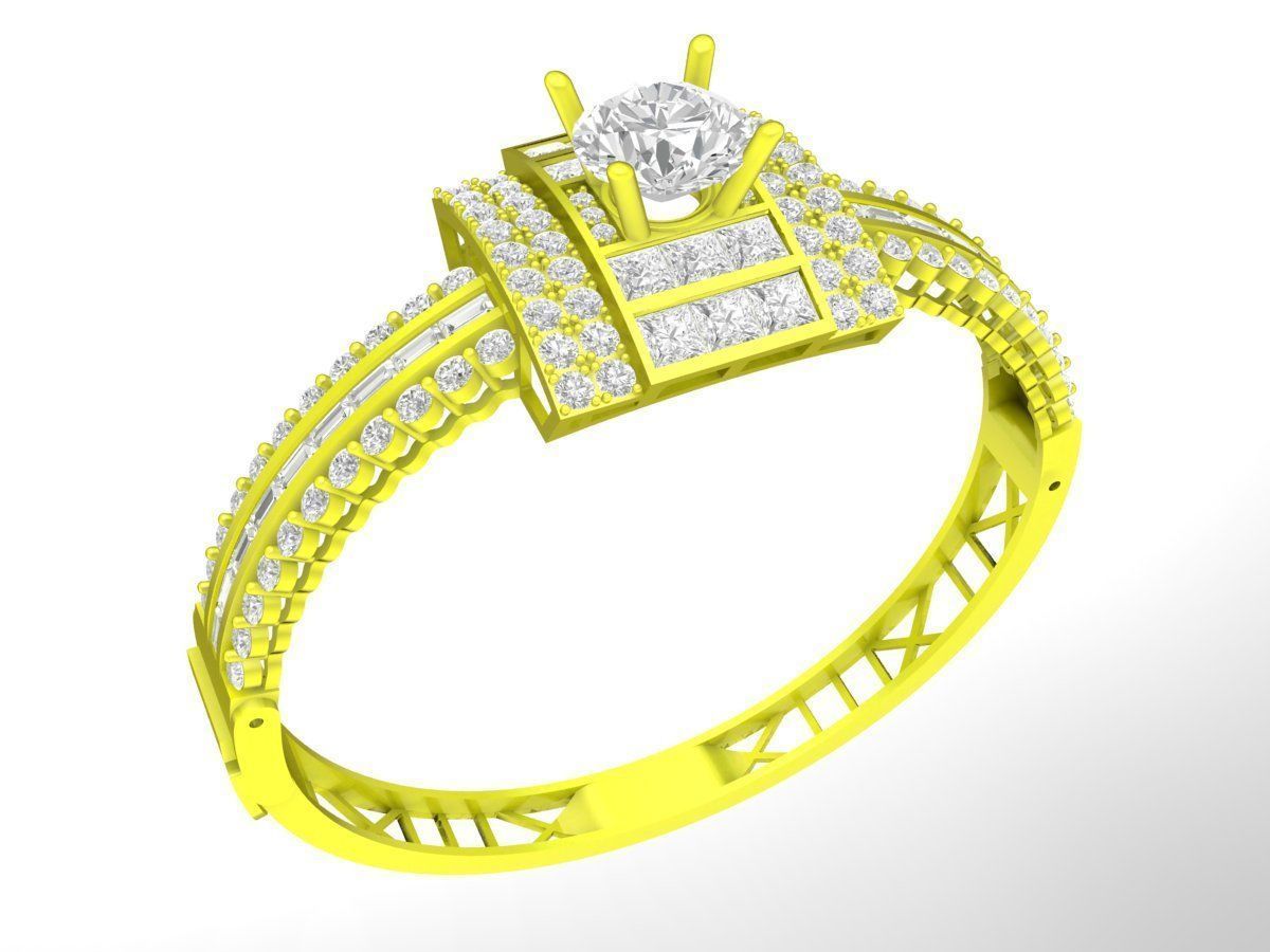 A7207 Korean Style Diamond Women Bangle Bracelets 3D print model_1