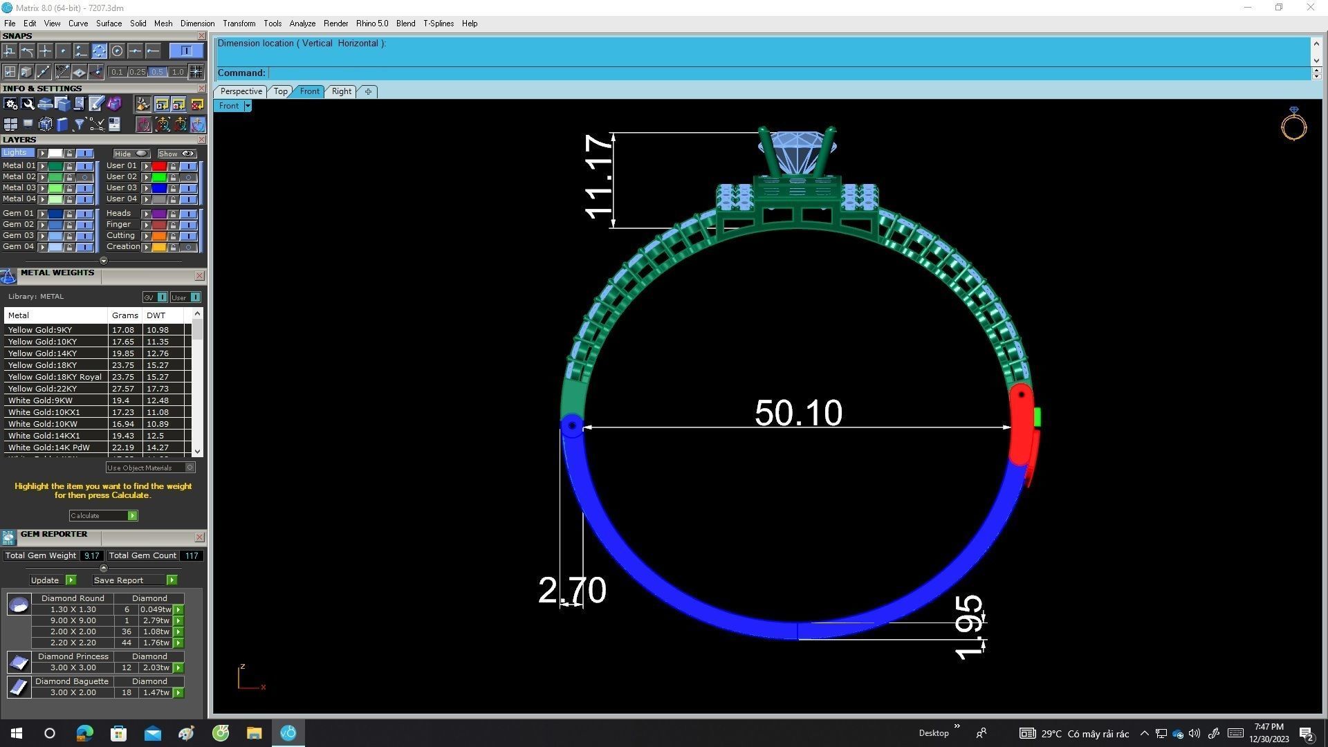 A7207 Korean Style Diamond Women Bangle Bracelets 3D print model_6