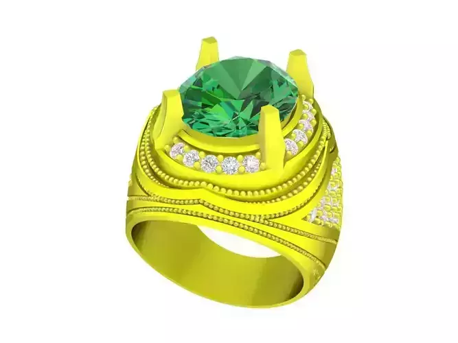 A7208 Oval Diamond Fashion Men Ring