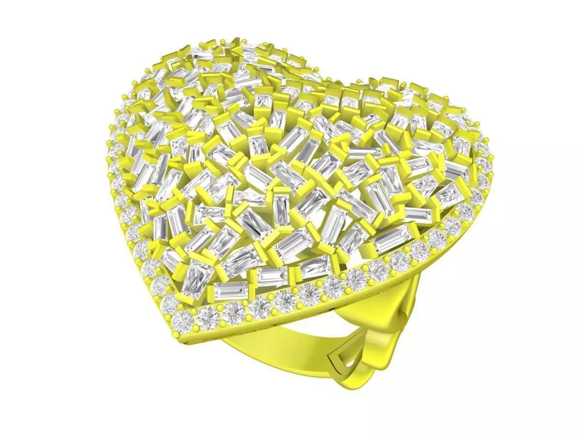 Heart Diamond Ring 3D Model 7413 3D print model