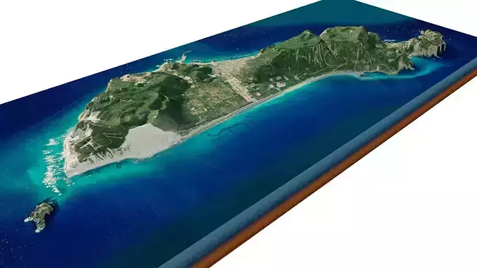 Nii-jima Island 3d model terrain Low-poly 3D model