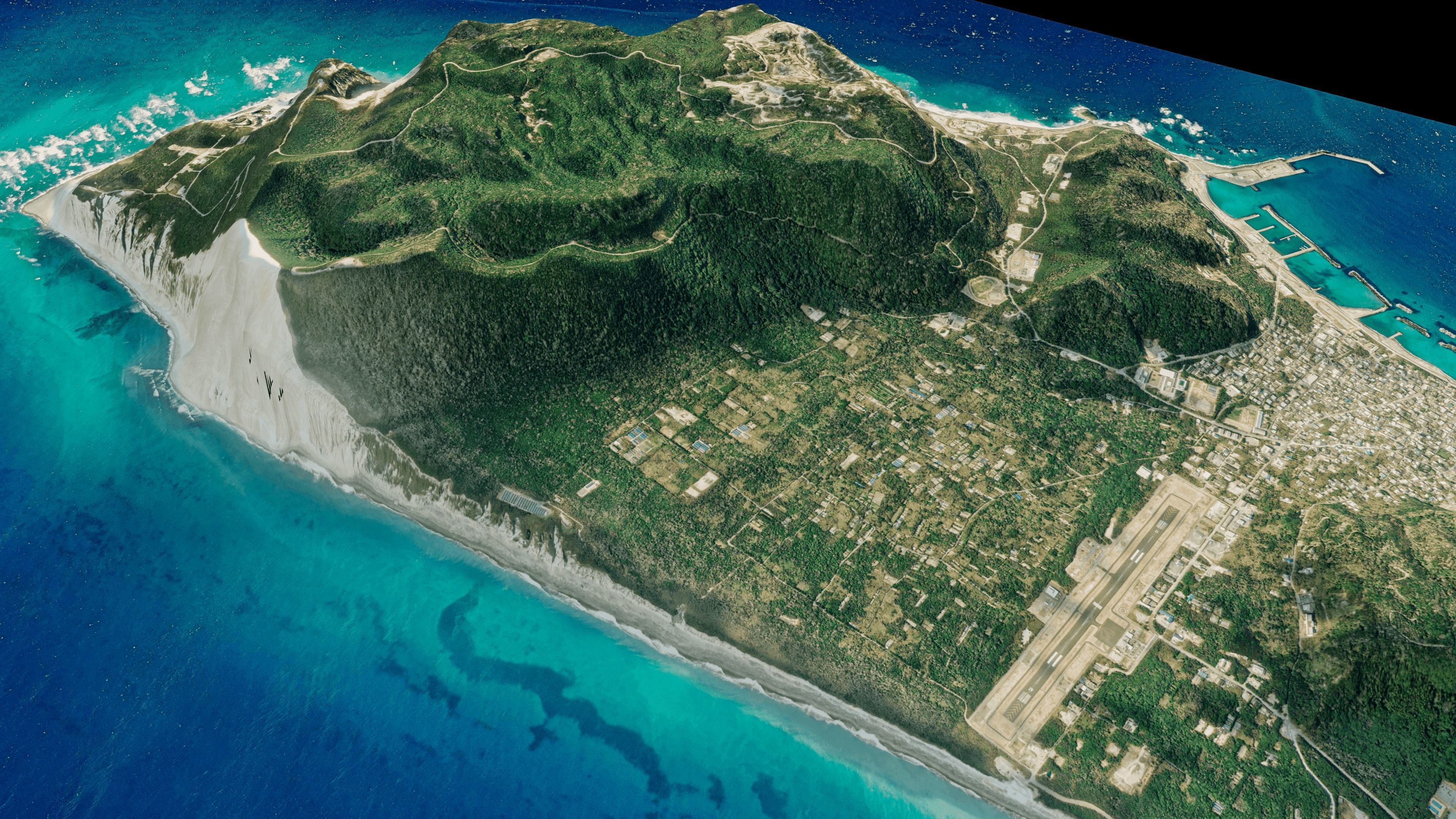 Nii-jima Island 3d model terrain Low-poly 3D model_5