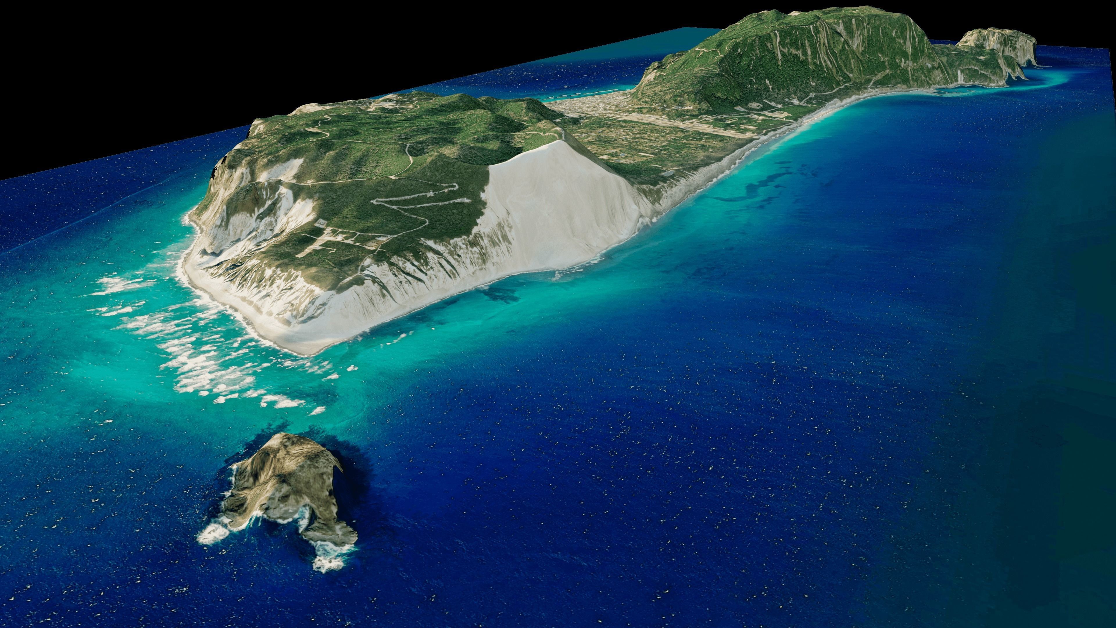 Nii-jima Island 3d model terrain Low-poly 3D model_2