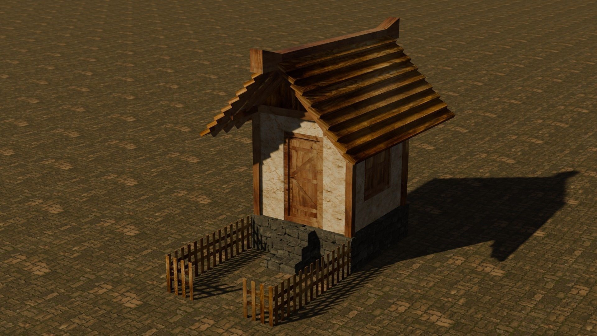 medieval house 7 Free low-poly 3D model_2
