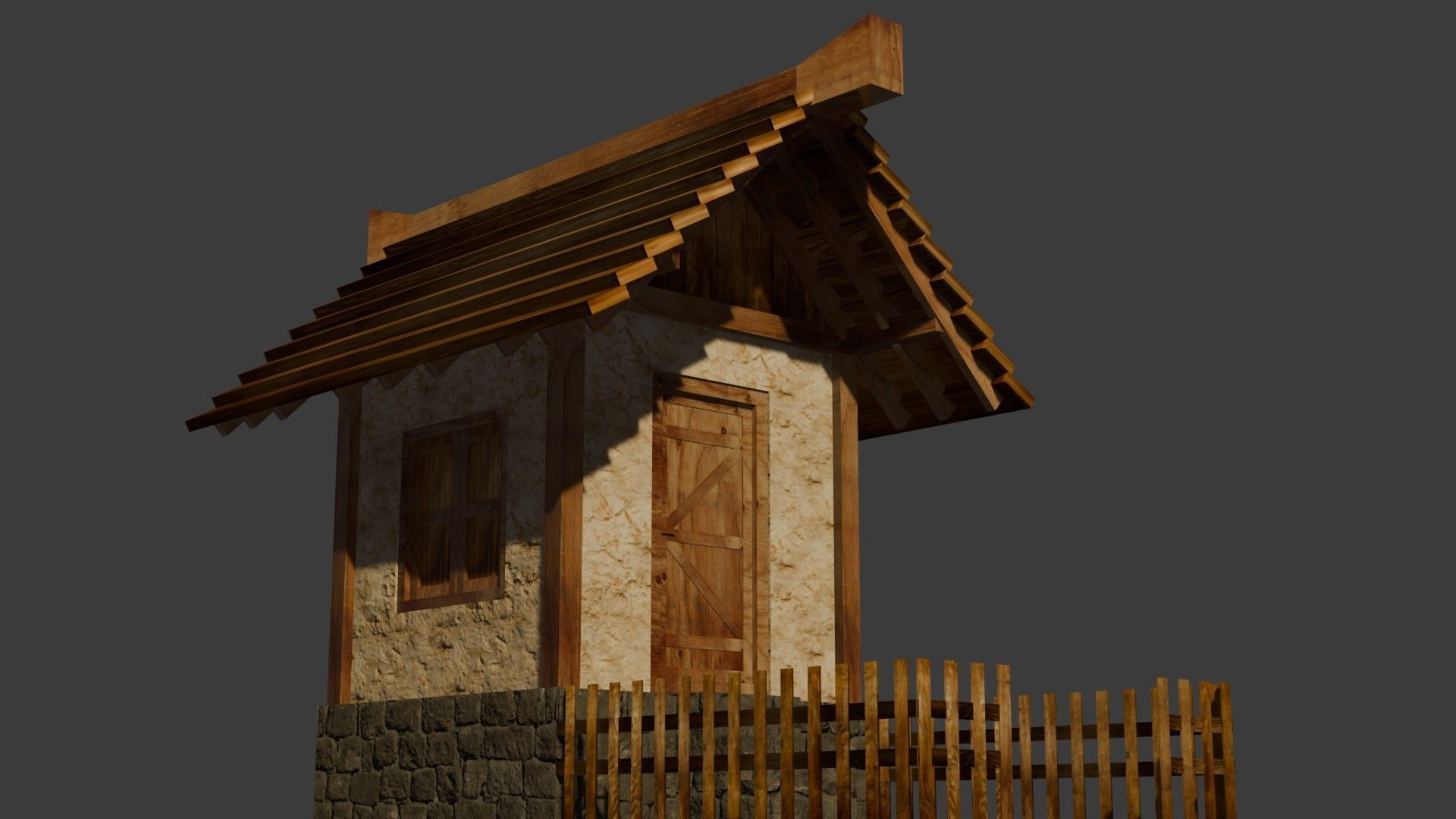 medieval house 7 Free low-poly 3D model_11