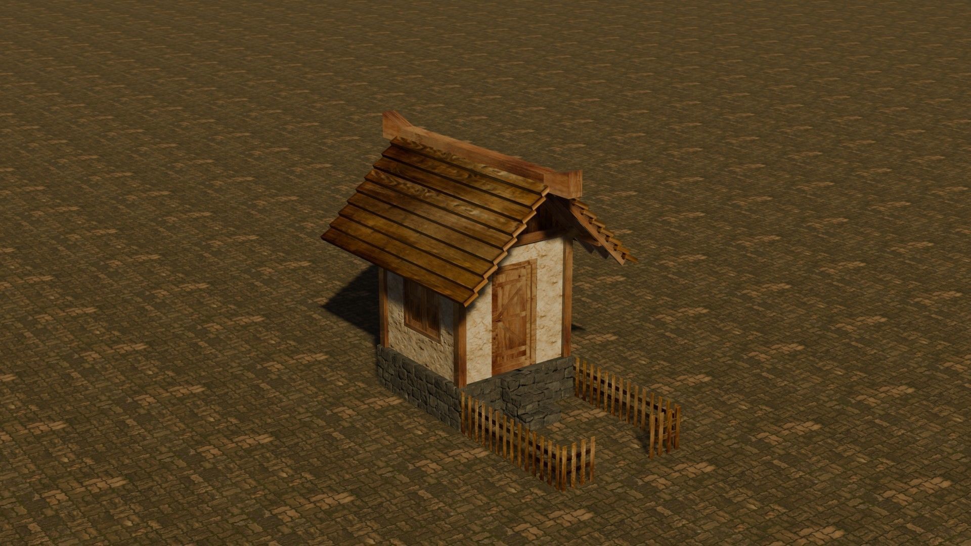 medieval house 7 Free low-poly 3D model_4