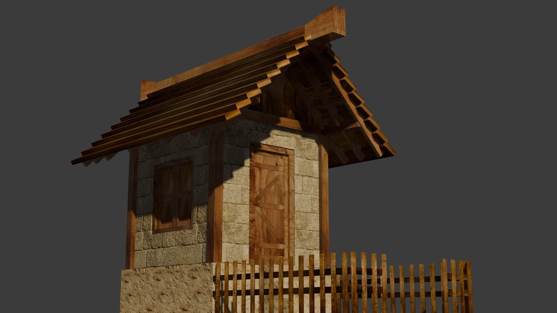 medieval house 4 Free low-poly 3D model_11