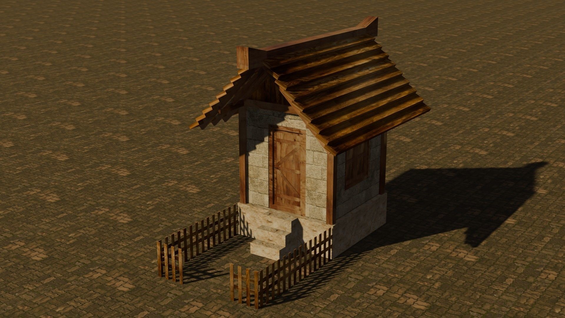 medieval house 4 Free low-poly 3D model_2