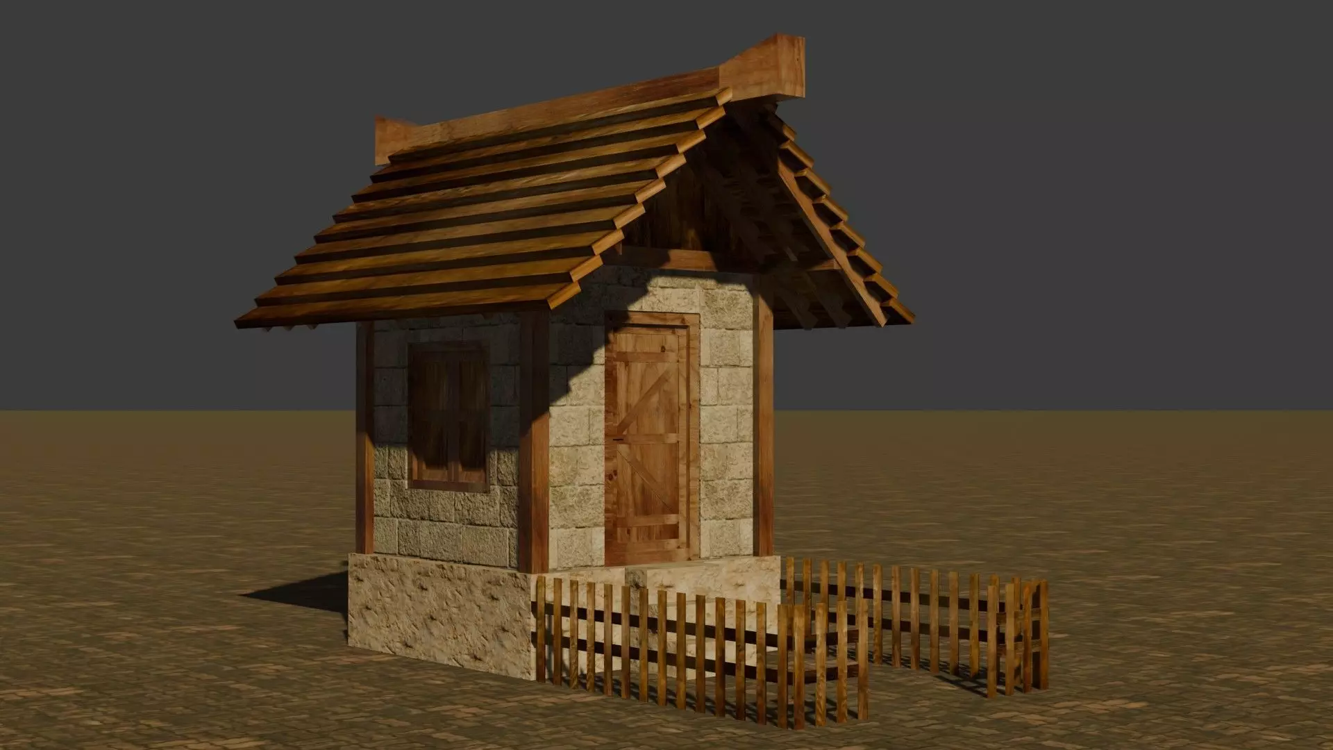 medieval house 4 Free low-poly 3D model_0