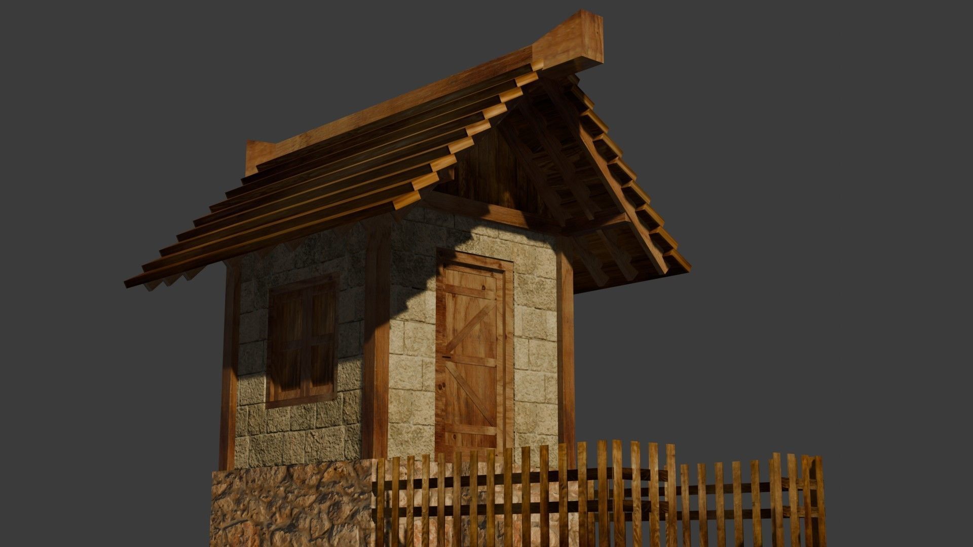 medieval house 3 Free low-poly 3D model_11