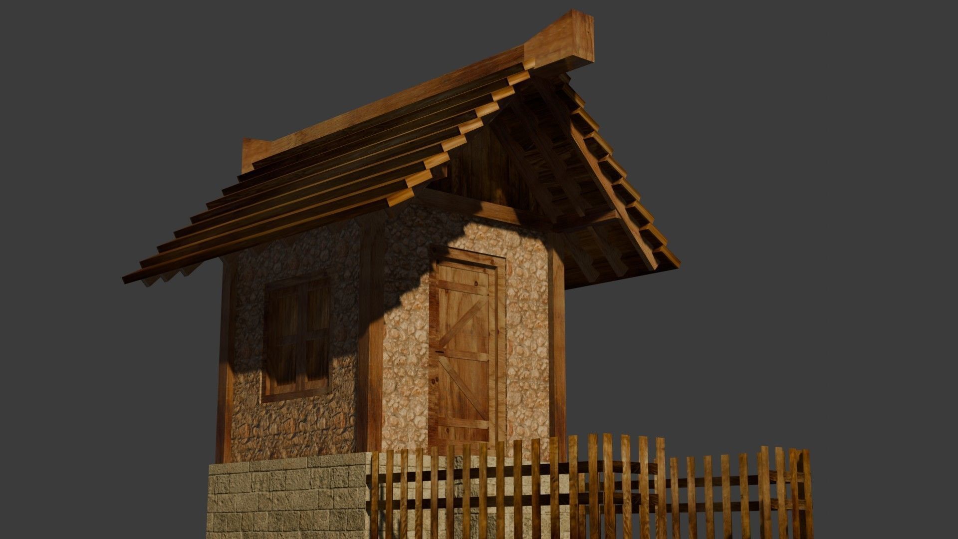 medieval house 2 Free low-poly 3D model_12