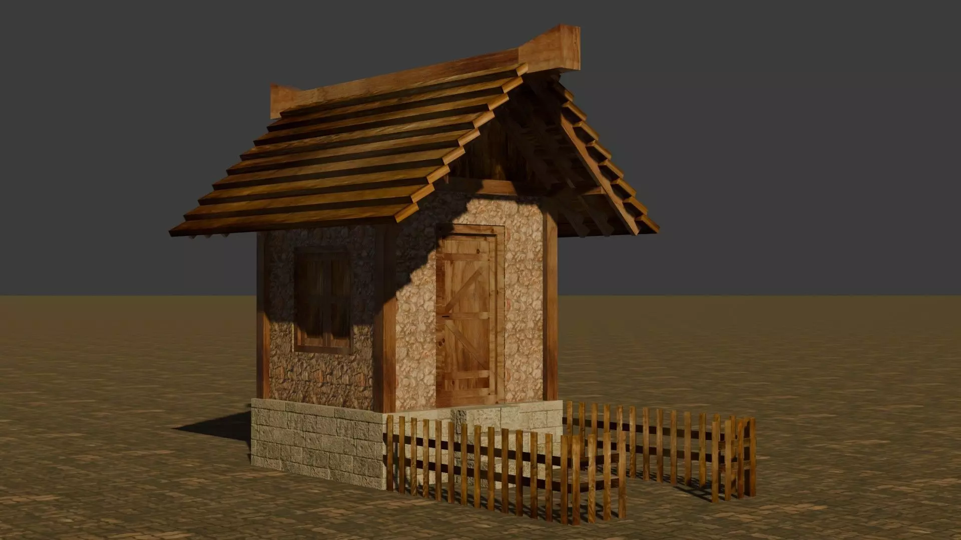 medieval house 2 Free low-poly 3D model_0