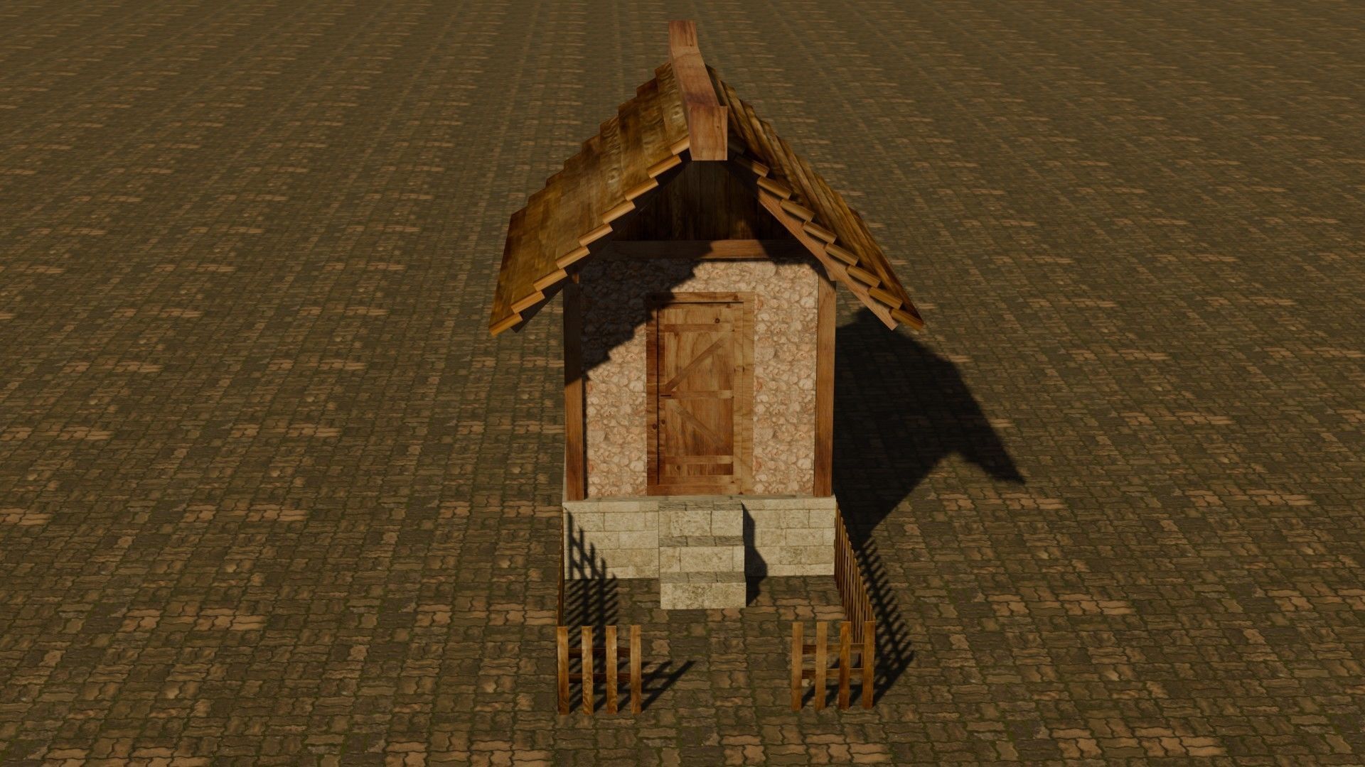 medieval house 2 Free low-poly 3D model_2