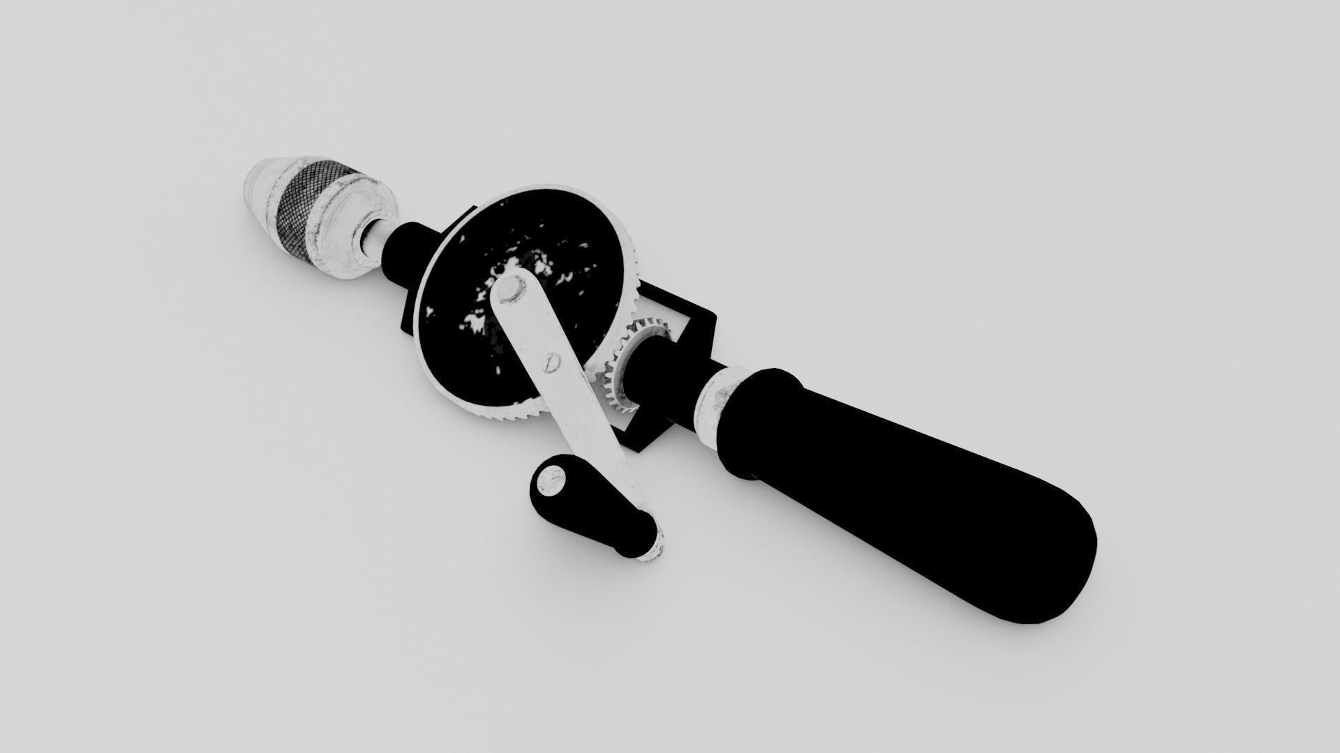 Hand Drill Low-poly 3D model_5