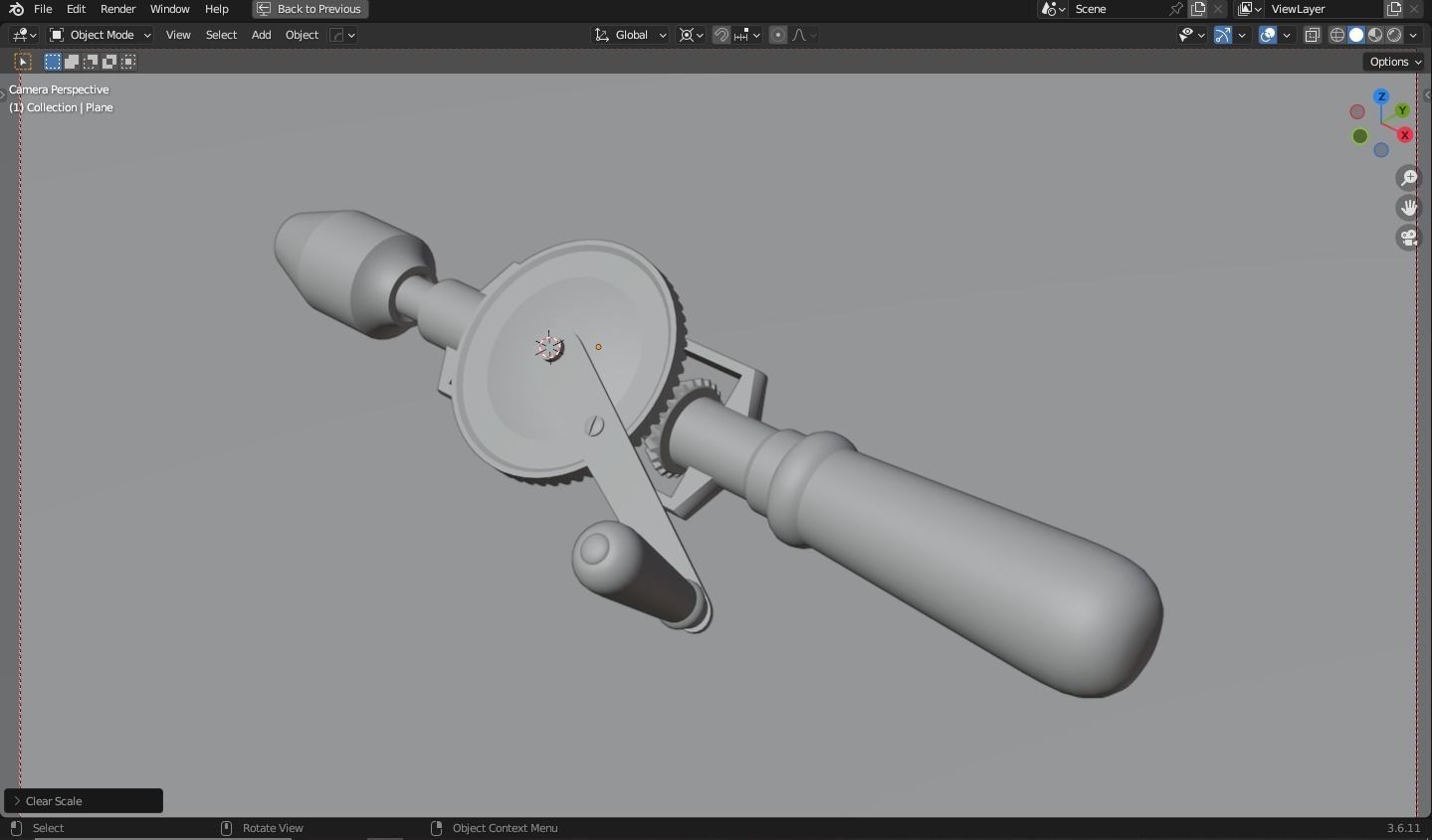 Hand Drill Low-poly 3D model_8