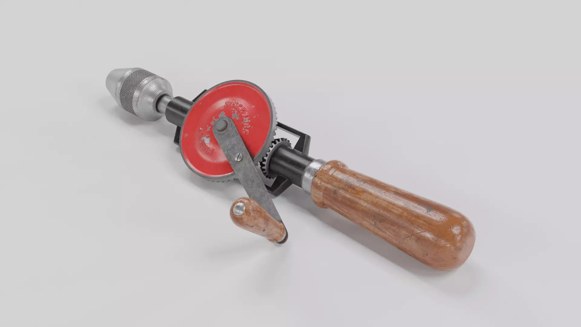 Hand Drill Low-poly 3D model_0